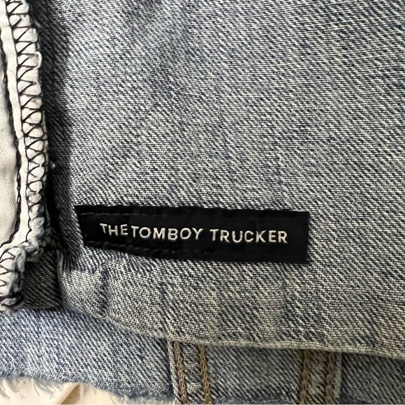 Lucky Brand Raw Hem The Tomboy Trucker Denim Jean Jacket Size Large - Picture 9 of 10